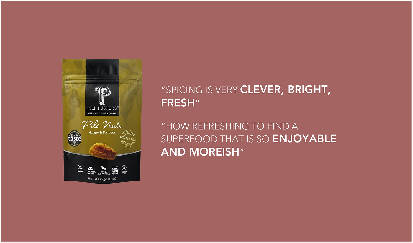 Great Taste Award judges comments on Pili Pushers pili nuts