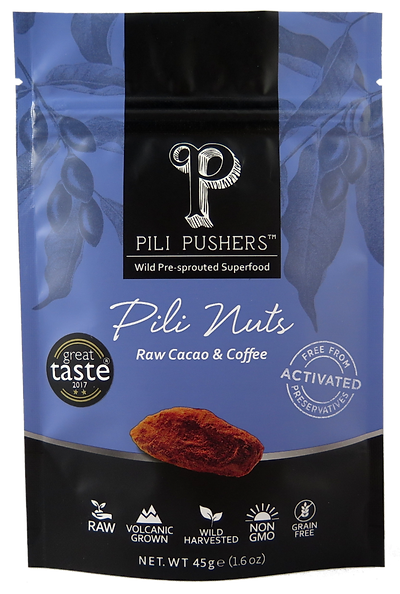 Pili Pushers Raw cacao and coffee pili nuts pack